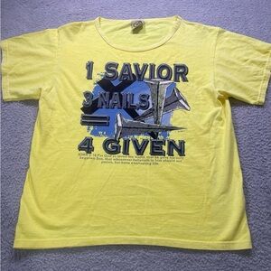 Vtg Religious Jesus 1 Savior+3 Nails= 4 Given Women’s Medium Shirt